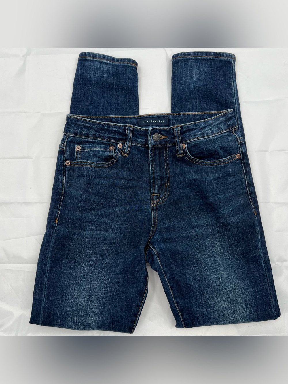 J033 Aeropostale Women's Dark Blue Super Skinny Jeans